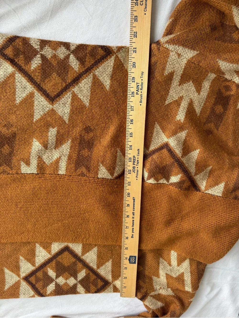 Savannah Jane small Open cardigan tribal Aztec print long cowl neck cozy western